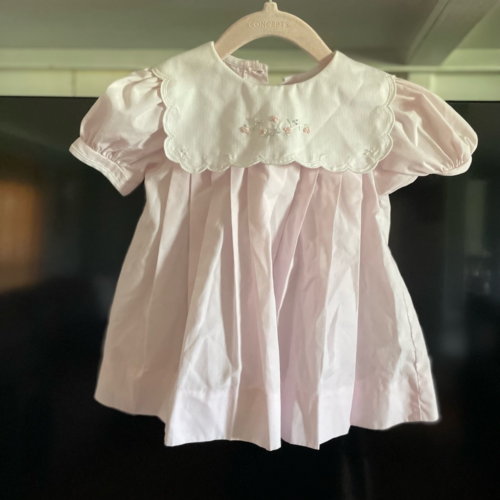 Petit Ami Embroidered Dress Set Light Pink